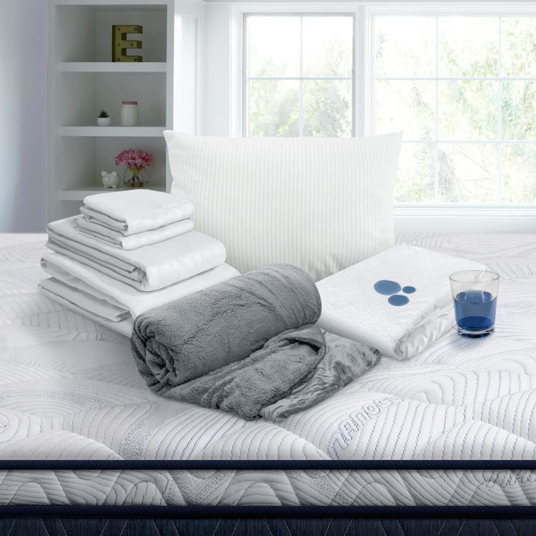Combo Protector Impermeable + Jgo de Sábanas + Almohada Polycotton + Cobija Ovejera