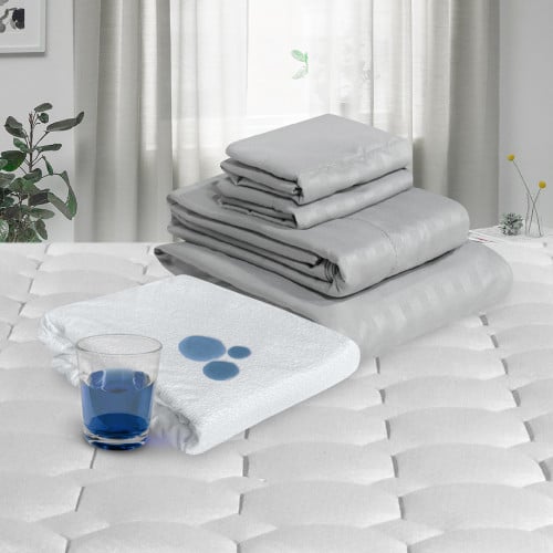 Combo Protector Impermeable + Jgo de Sábanas Hotelero