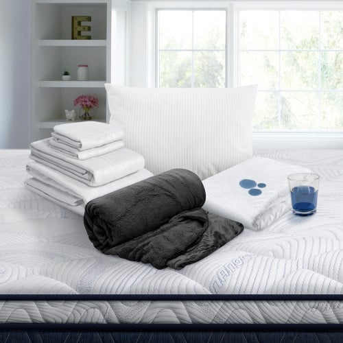 Combo Protector Impermeable + Jgo de Sábanas + Almohada Polycotton + Cobija Ovejera